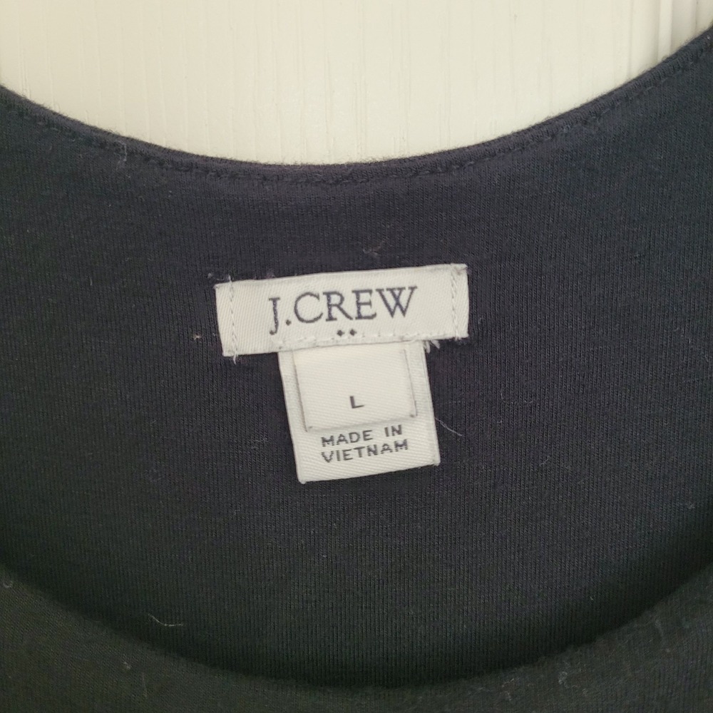 J.Crew L Black Maxi Dress Sleeveless Jersey Scoop Neck Long Casual - Picture 3 of 6